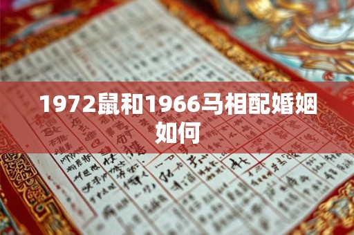 1972鼠和1966马相配婚姻如何