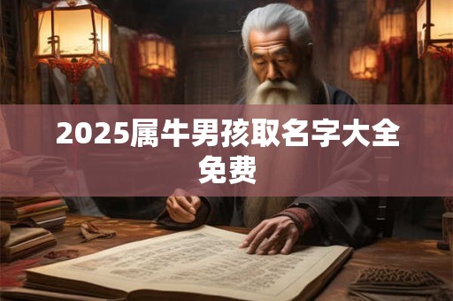 2025属牛男孩取名字大全免费