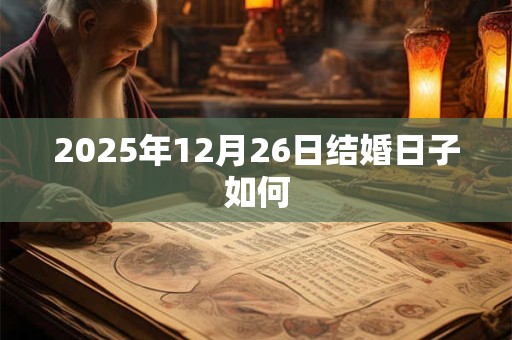 2025年12月26日结婚日子如何