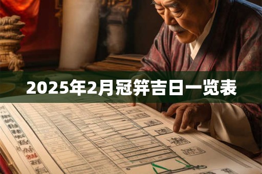 2025年2月冠笄吉日一览表