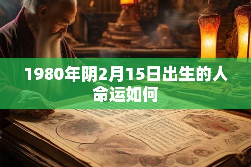 1980年阴2月15日出生的人命运如何