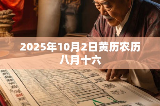 2026年10月2日黄历农历八月十六