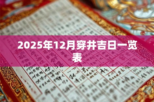 2025年12月穿井吉日一览表