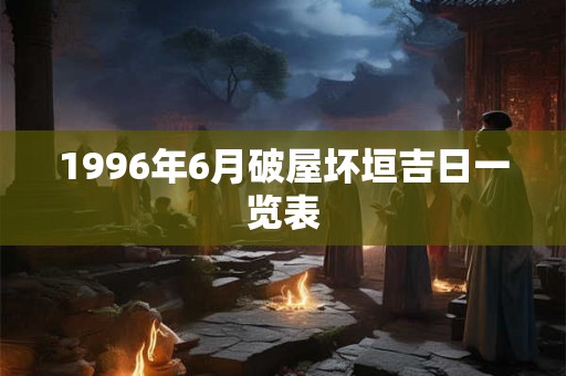 1996年6月破屋坏垣吉日一览表