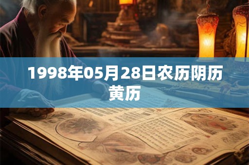 1998年05月28日农历阴历黄历