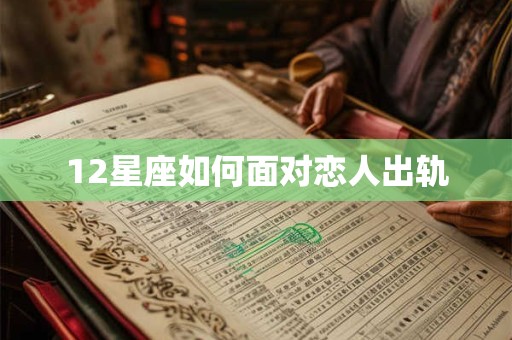 12星座如何面对恋人出轨