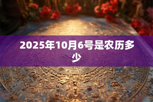 2025年10月6号是农历多少