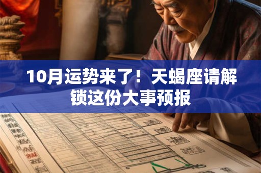 10月运势来了！天蝎座请解锁这份大事预报