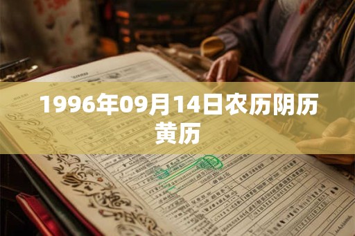 1996年09月14日农历阴历黄历