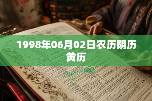 1998年06月02日农历阴历黄历