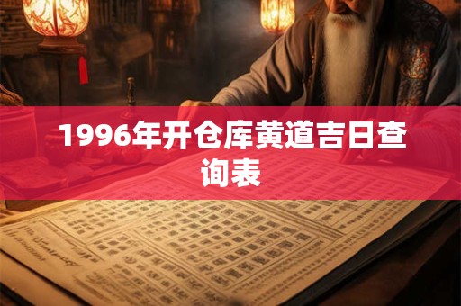 1996年开仓库黄道吉日查询表