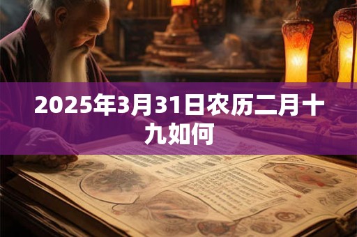2025年3月31日农历二月十九如何