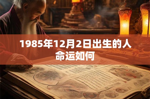 1985年12月2日出生的人命运如何