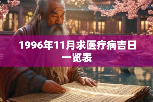1996年11月求医疗病吉日一览表