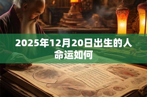 2025年12月20日出生的人命运如何