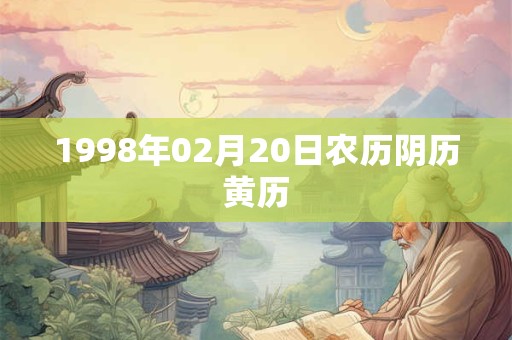 1998年02月20日农历阴历黄历