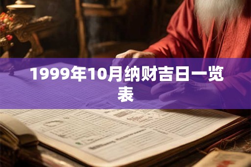 1999年10月纳财吉日一览表