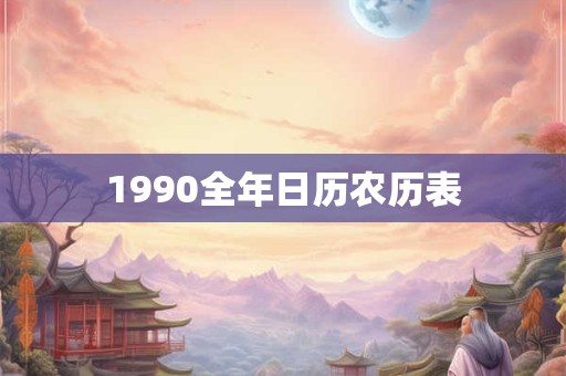 1990全年日历农历表