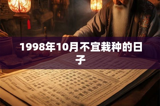 1998年10月不宜栽种的日子