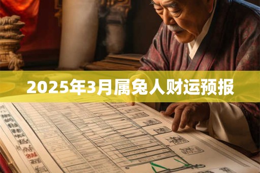2025年3月属兔人财运预报