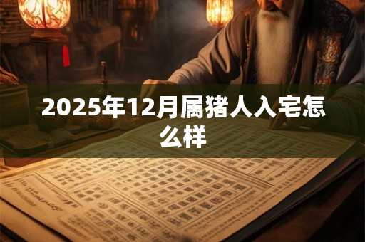 2025年12月属猪人入宅怎么样