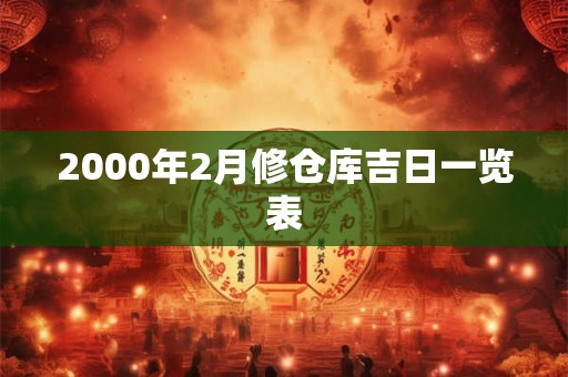 2000年2月修仓库吉日一览表