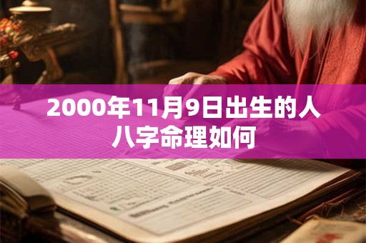 2000年11月9日出生的人八字命理如何