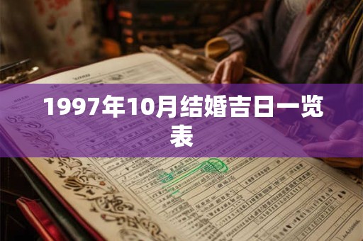 1997年10月结婚吉日一览表
