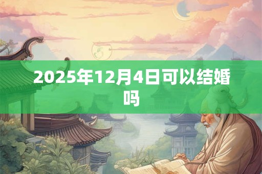 2025年12月4日可以结婚吗