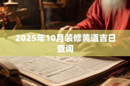 2025年10月装修黄道吉日查询