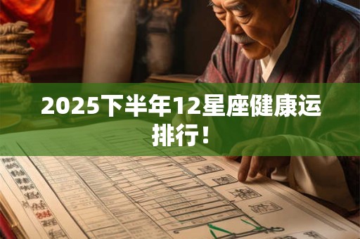 2025下半年12星座健康运排行！