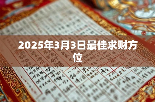 2025年3月3日最佳求财方位