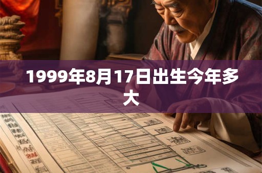 1999年8月17日出生今年多大