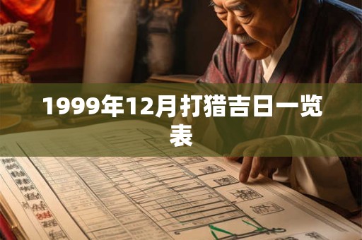 1999年12月打猎吉日一览表