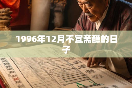 1996年12月不宜斋醮的日子