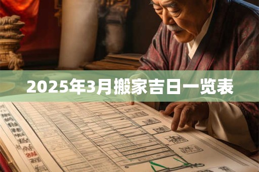 2025年3月搬家吉日一览表