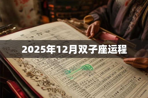 2025年12月双子座运程