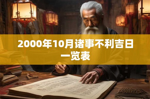 2000年10月诸事不利吉日一览表