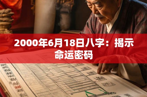 2000年6月18日八字：揭示命运密码