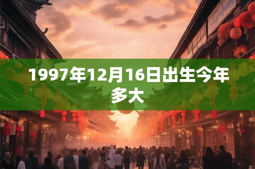 1997年12月16日出生今年多大