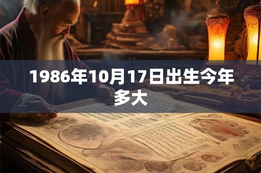 1986年10月17日出生今年多大