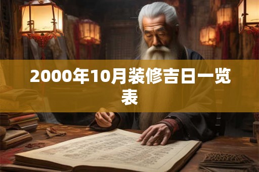 2000年10月装修吉日一览表