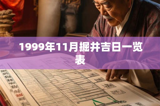 1999年11月掘井吉日一览表