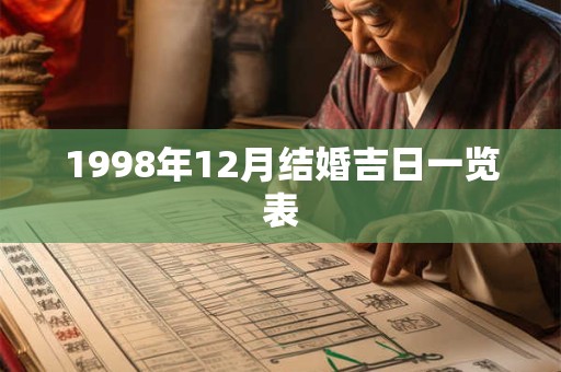 1998年12月结婚吉日一览表 1998年12月结婚吉日一览表