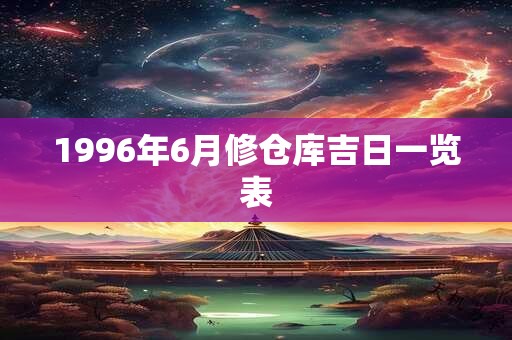 1996年6月修仓库吉日一览表