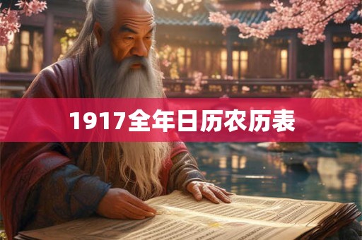 1917全年日历农历表