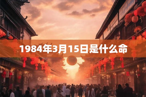 1984年3月15日是什么命