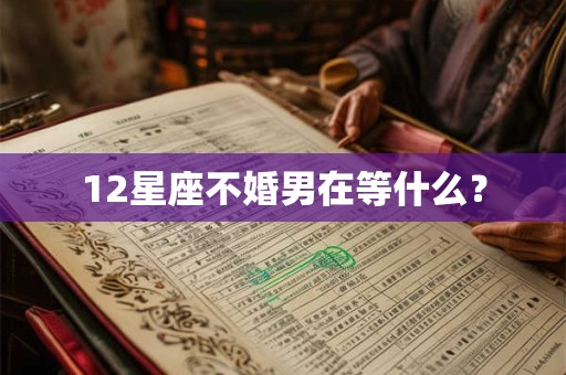 12星座不婚男在等什么？