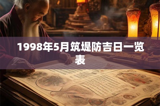 1998年5月筑堤防吉日一览表