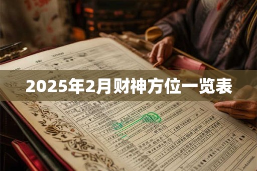 2025年2月财神方位一览表